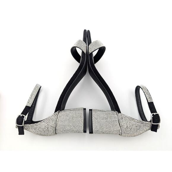 Abound Finn Ankle Strap Rhinestones Block Heel Sandal Silver Size US10M EU42 - Picture 6 of 12